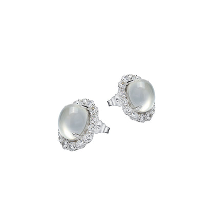 White Pigeon Egg Milky earrings