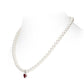 Promotion design for Christmas: Red heart white pearls modern necklace