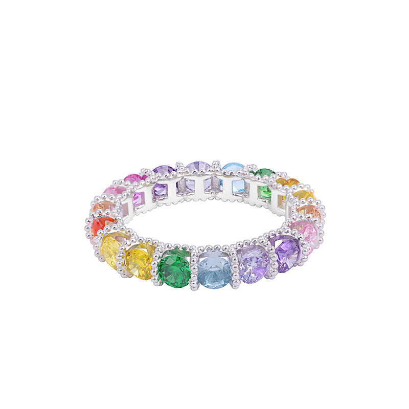 Promotional design Rainbow eternity ring, sterling silver