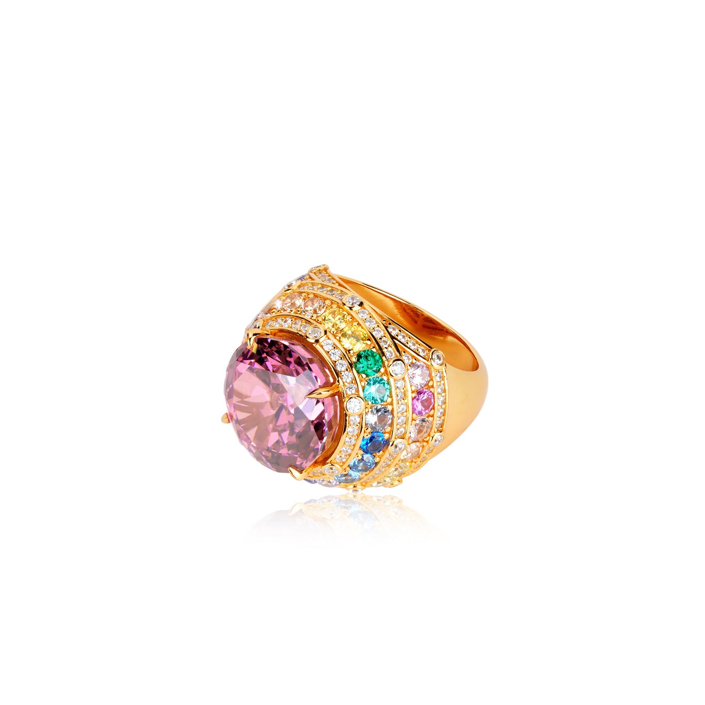 Limited edition："Elegant Luxury Purple Rainbow Ring."