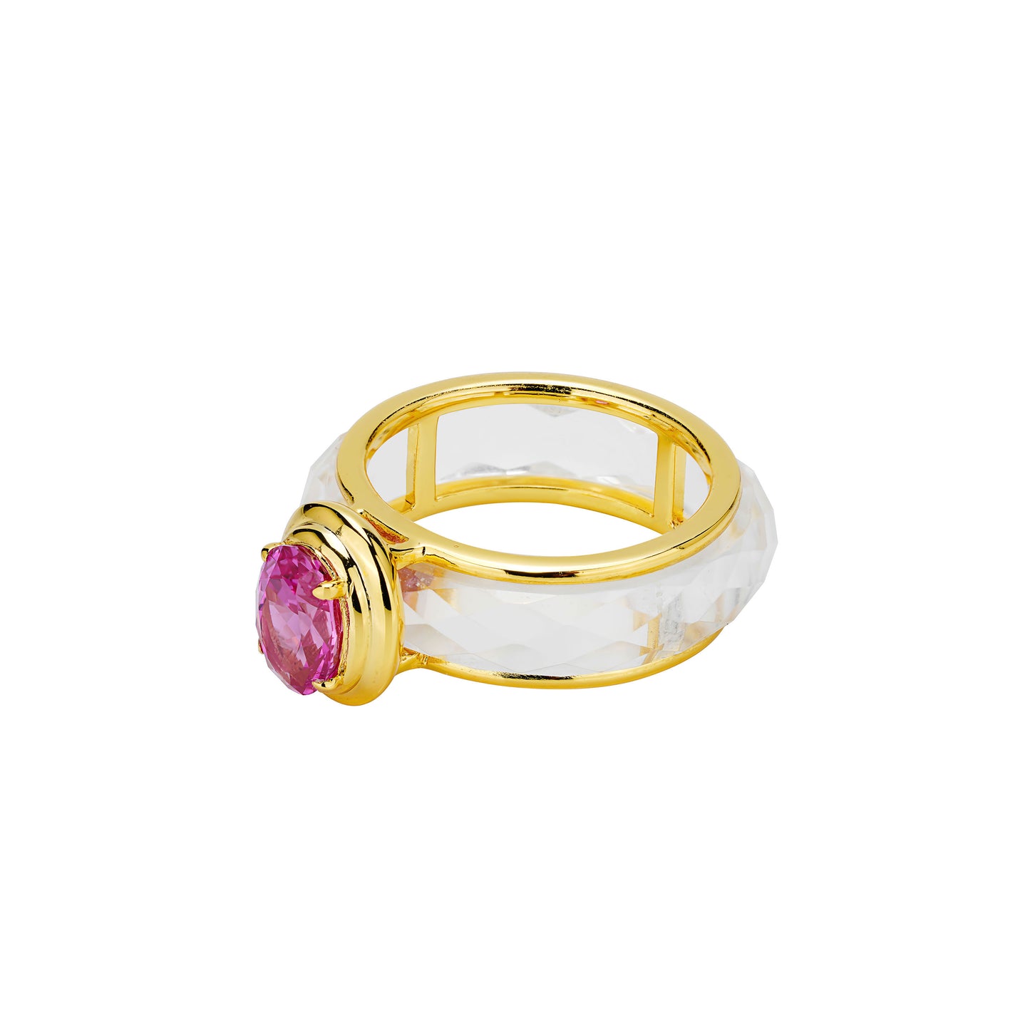 Christmas collection: Modern Rose Red Pigeon Egg White crystal Ring