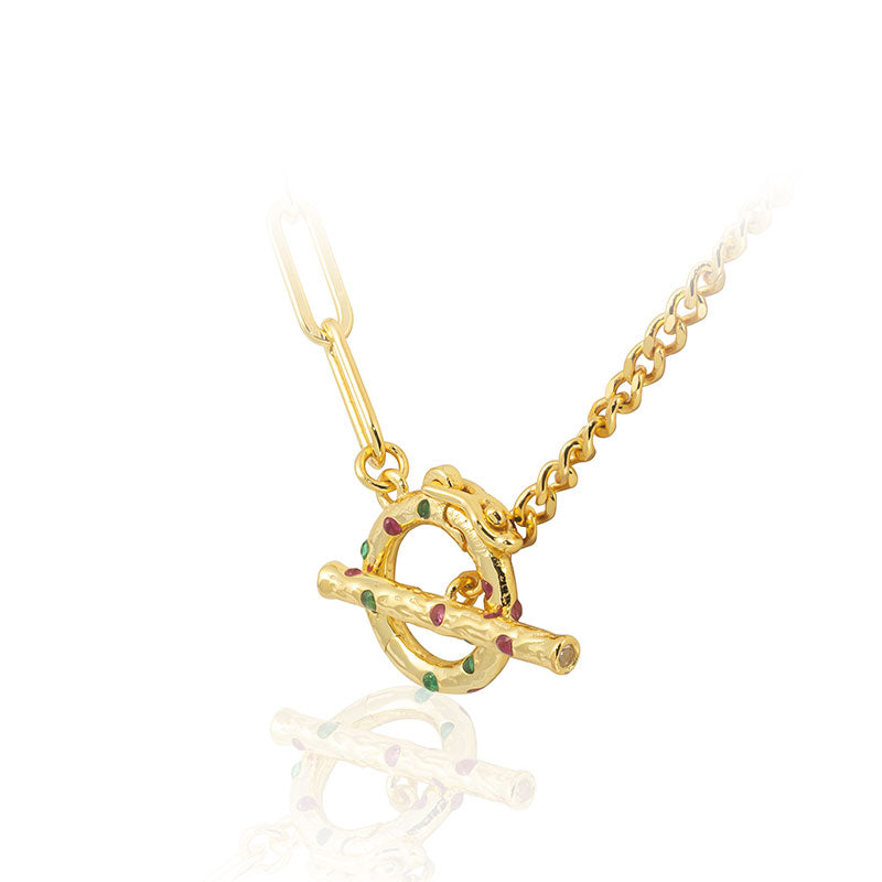 18K Yellow Gold plating interlocking versatile chain