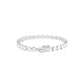 Wedding collection: Lab created stones hearts tennis chain bracelet, sterling silver