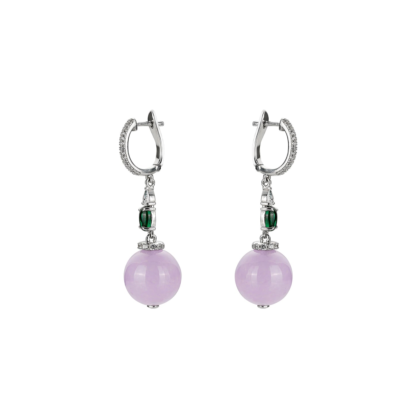 Icy Pinkish purple chalcedony "Easter Egg" Bead dangle earrings