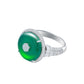 Green jadeite/chalcedony Safety Buckle "Ping An Kou" Ring