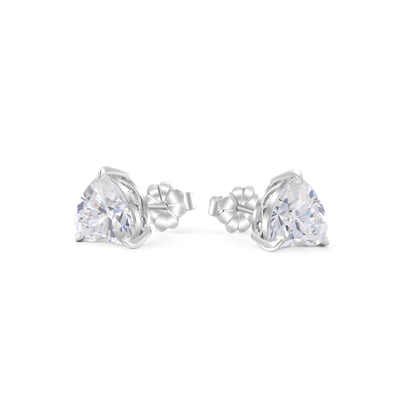 Wedding collection: Clear diamond color Lucky hearts Ear studs