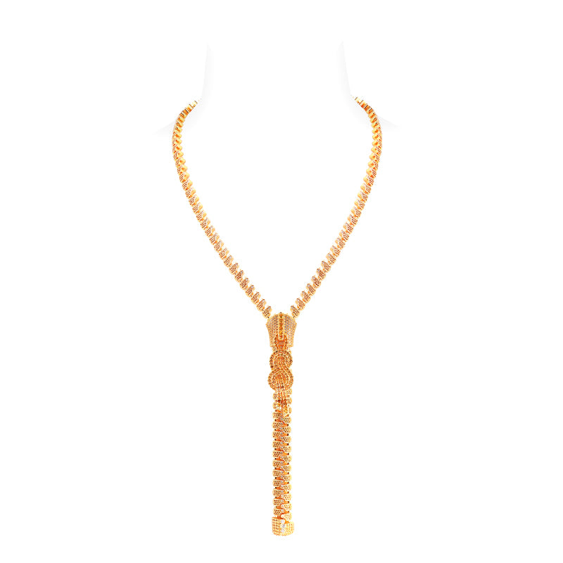 Preorder high jewellery design: Yellow Luxury muti-purpose Zipper necklace, chocker and pendant