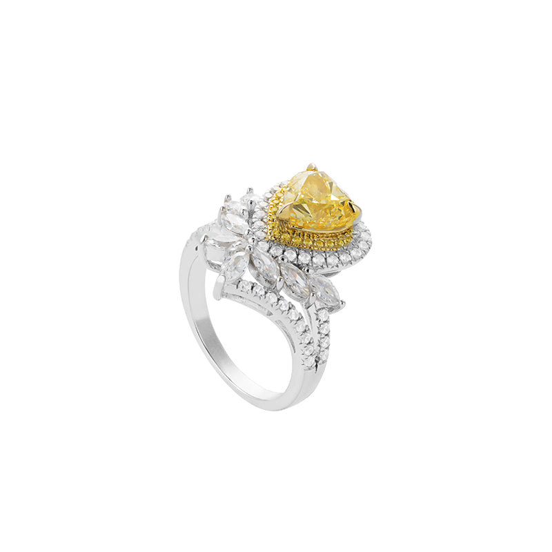 Promotion design: Yellow Icy cut detailed heart ring