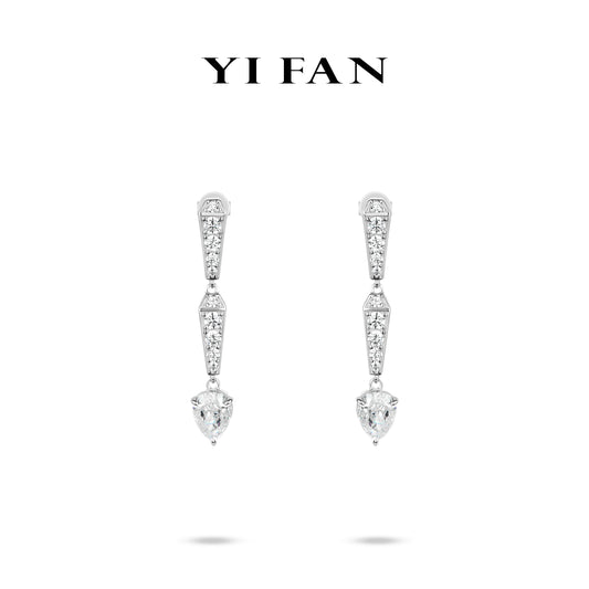 Ethereal Sparkle Collection: Modern "Dual Starlight Elegance" unique Serpentine Dangle Earrings