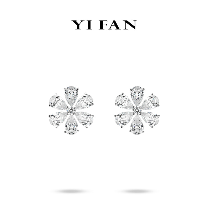 Pre-order Ethereal Blossom Collection: Modern "Moonlit Petal Bloom" exquisite Earrings