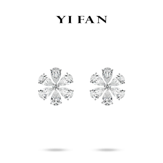 Pre-order Ethereal Blossom Collection: Modern "Moonlit Petal Bloom" exquisite Earrings