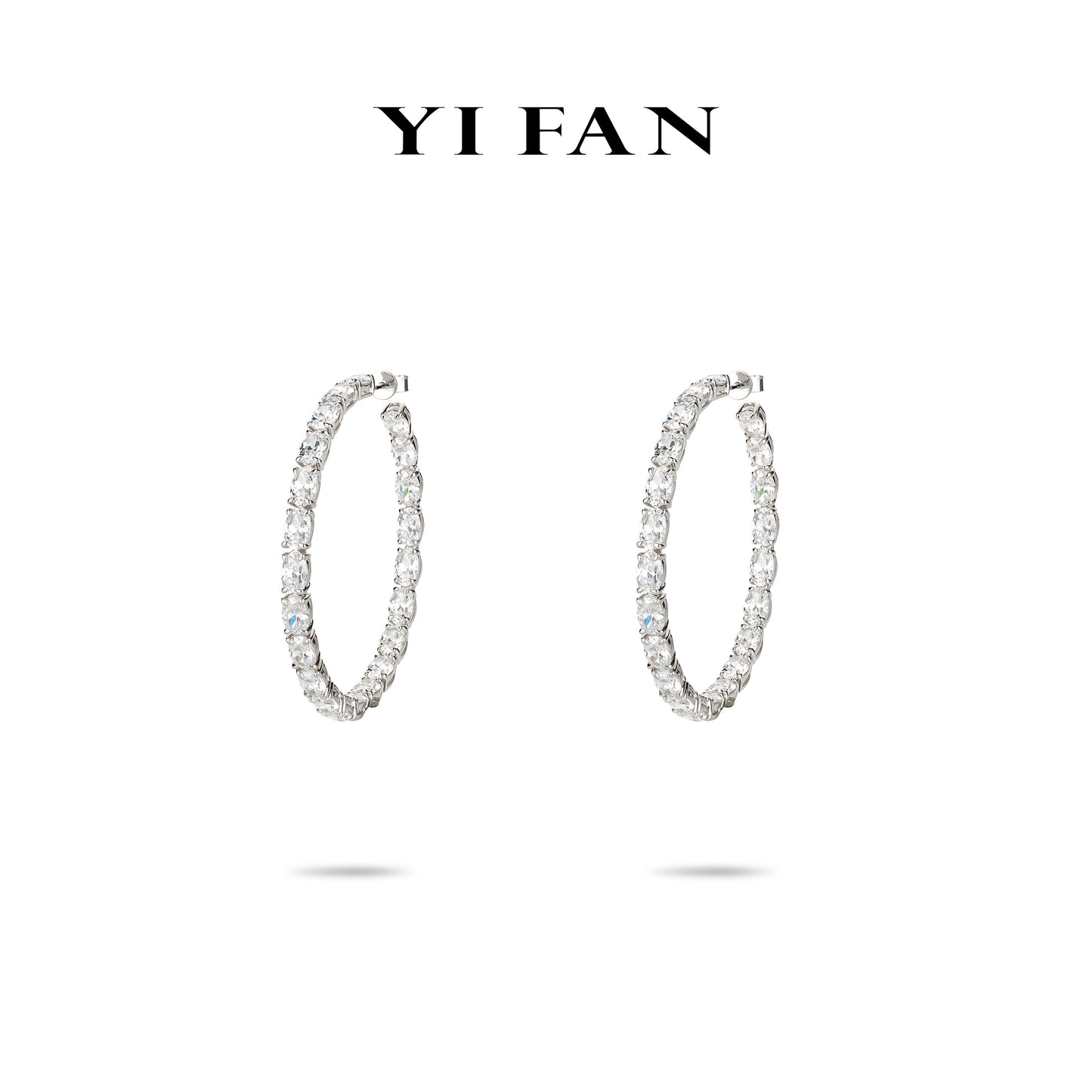 Wedding collection: Modern "Icy Pigeon Eggs" detailed Hoop Earrings (XL size)