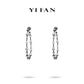 Black and White Geometry Collection: Modern "Black gold Geo - Sparkle" detailed Hoop Earrings