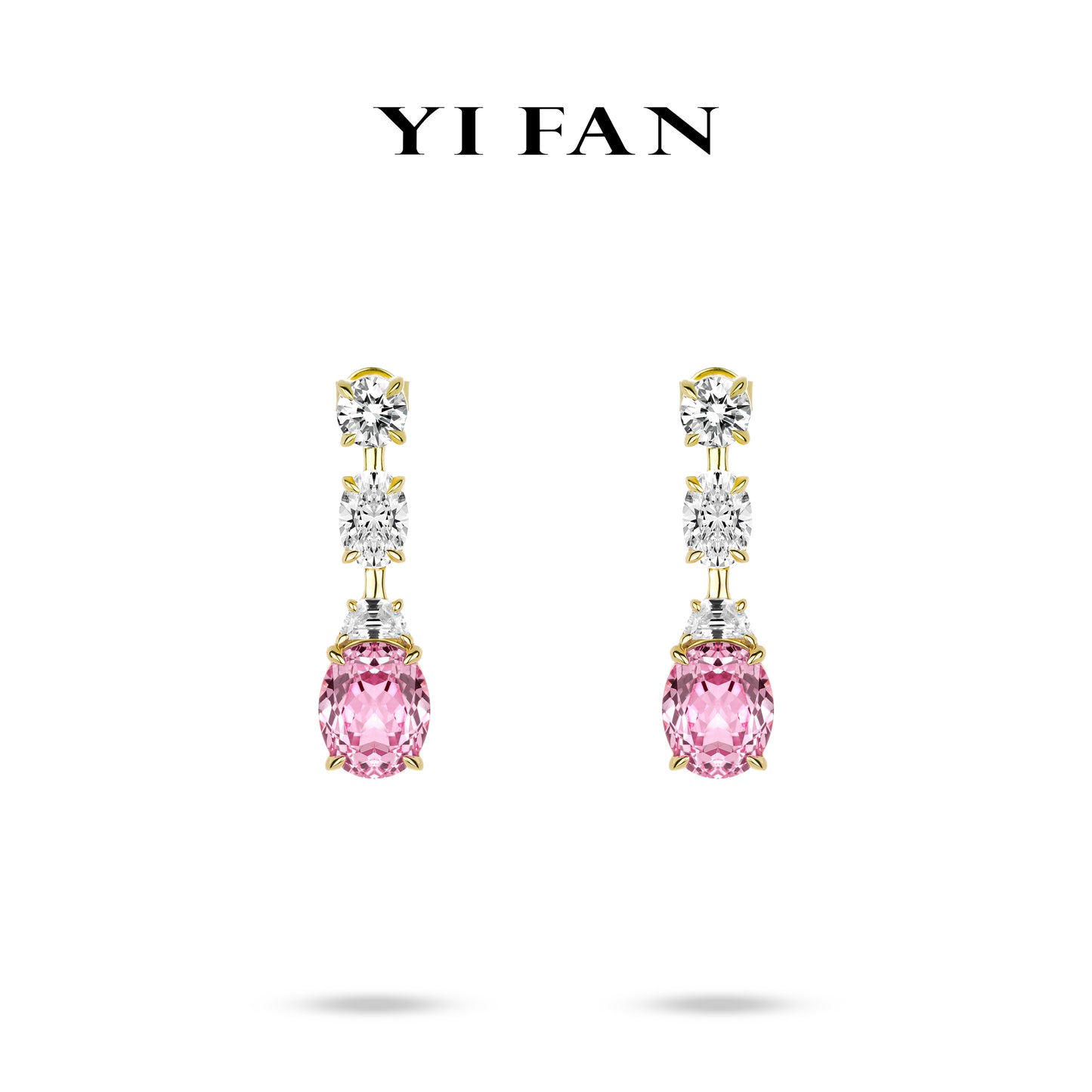 Padparadscha color collection: Modern "Golden Lotus-Pink Sunset afterglow" exquisite Earrings