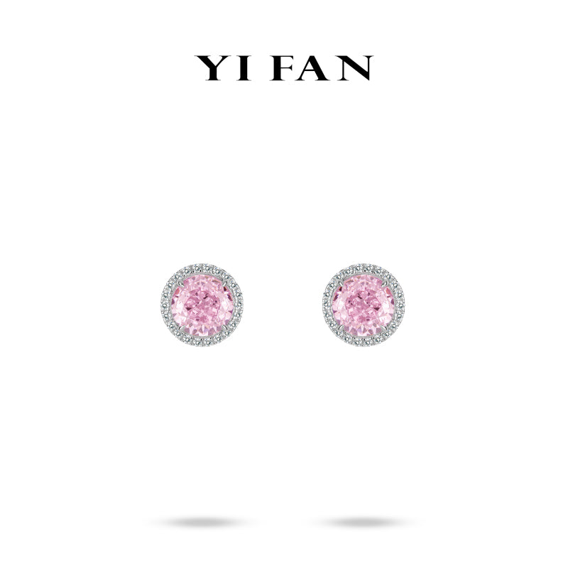 Blush Radiance Collection：Modern "Rosé Dawn Brilliant" exquisite Ear Studs