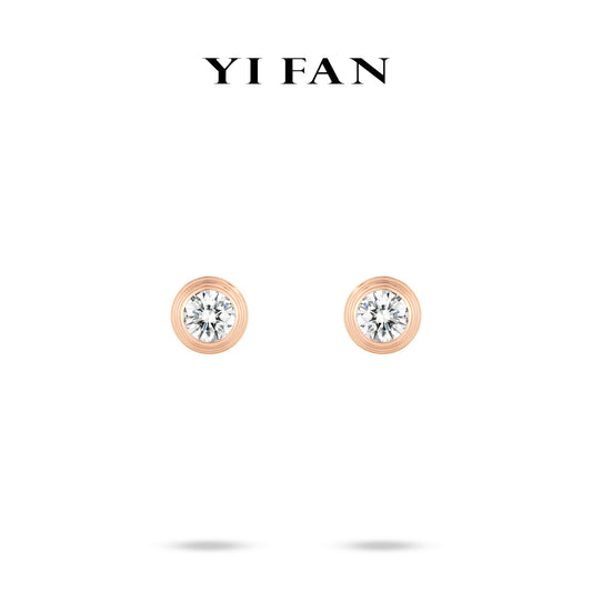 Minimalist collection: Modern Brilliant "the Superposition of Rose Love" CNC Ear Studs (Unisex)