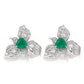 Synthetic Emerald collection: Triangle Three petals detailed Earrings