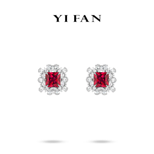 Ruby Color collection: Glamorous "Ancora Red Radiance Sparkle" exquisite Earrings