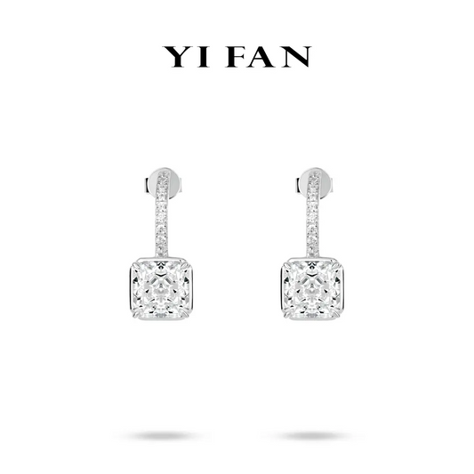 Pure Radiance Collection: Timeless "Icy G cubes of Reincarnation" exquisite Earrings