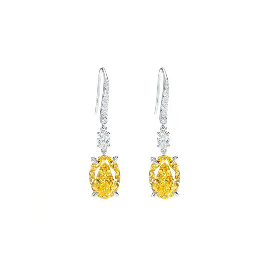 Fancy Yellow collection: Modern "Pigeon Egg Rock" dangle Earrings