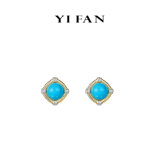 Pre-order Limited edition: "Vintage style Dyed Blue Turquoise" Earrings