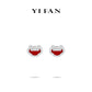 Red Agate Collection: Modern "Good Luck Ruyi" delicate Earrings