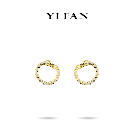 Pre-order Golden time collection: Modern "Oval by Oval" Matching Unique Hoop Earrings