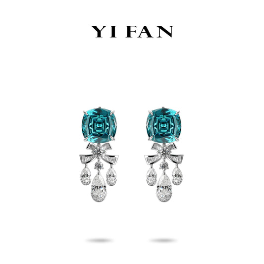 High Jewelry collection: Luxury Paraíba Color  “Spring Hope theme” matching Earrings（Only for order）