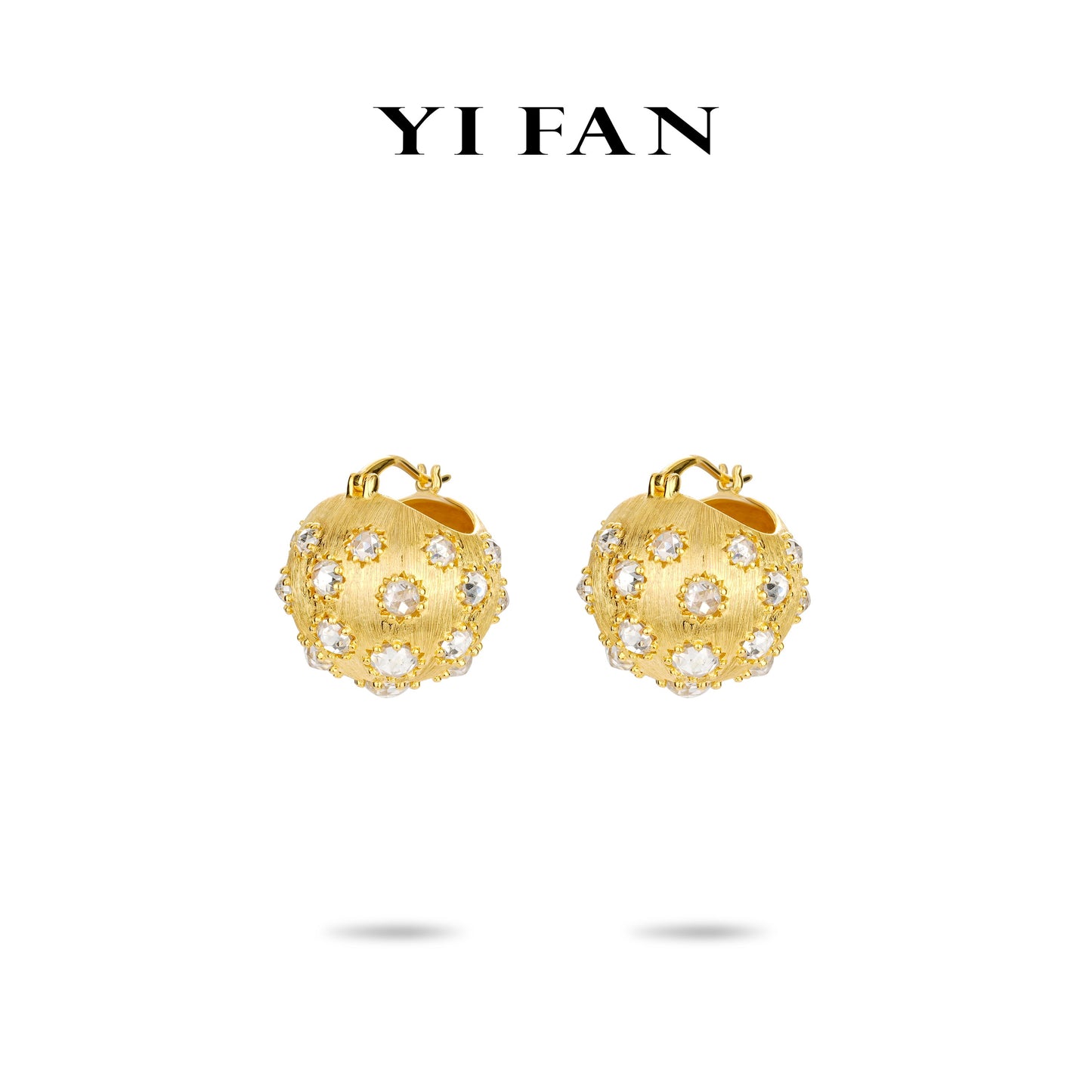 Golden time collection: “Modern Italian brushed golden lychee” detailed Earrings