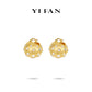 Golden time collection: “Modern Italian brushed golden lychee” detailed Earrings