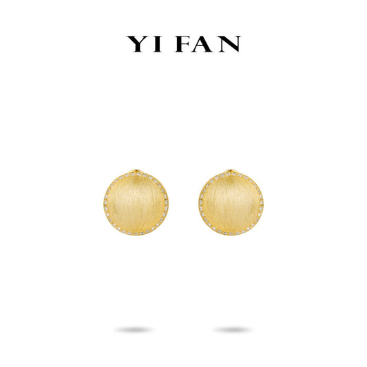 Golden time collection: Modern "Brushed Vault" detailed Earrings