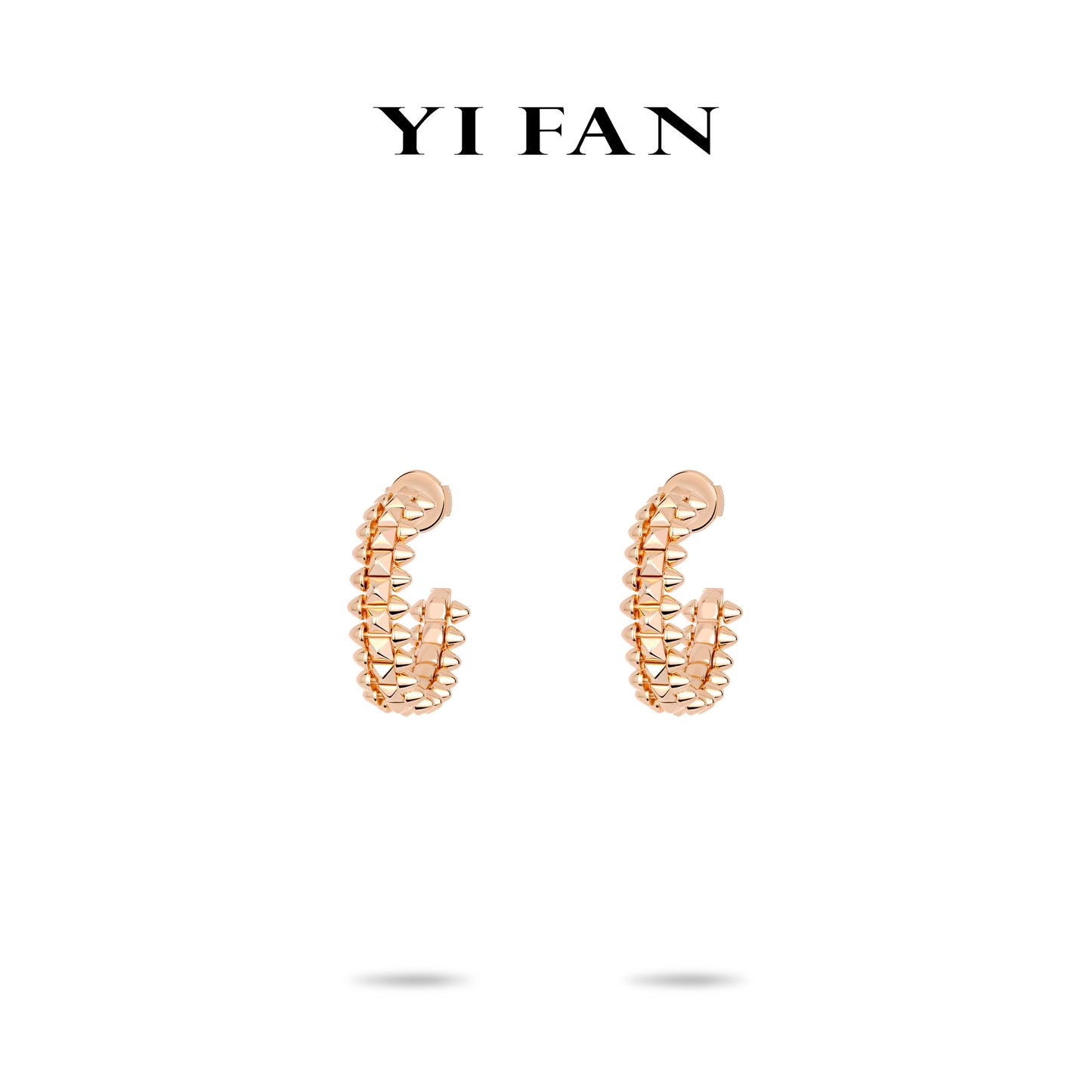 Rose-gold Fever collection: Modern "Rose Rivet" Hoop Earrings