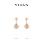 Welfare Exclusive Rose-gold Fever collection: Modern "Camellia Flower" delicate dangle Earrings