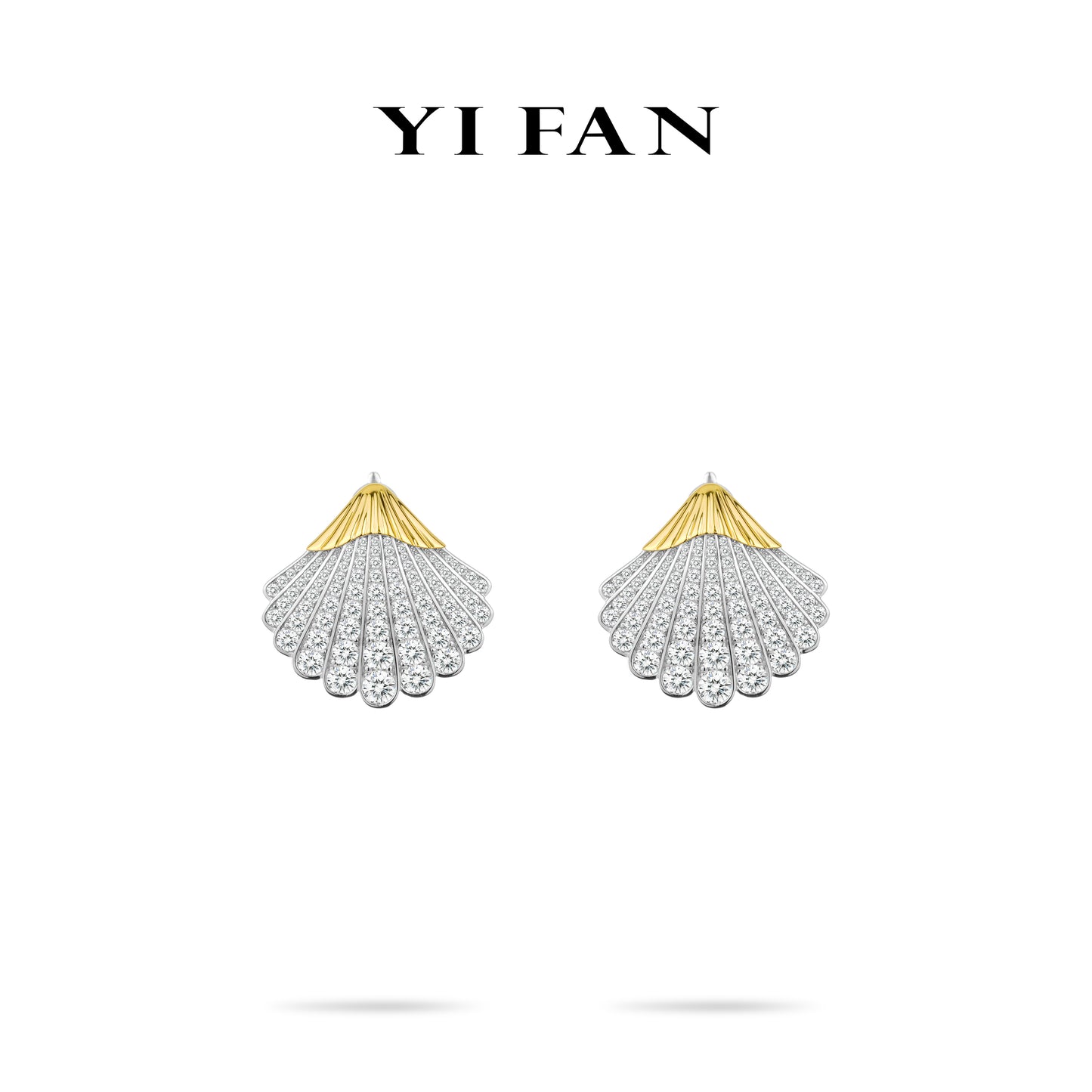 High Jewelry Collection: Modern "Shining Golden Shell” detailed Earrings