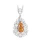 Welfare Exclusive Padparadscha color collection: Luxury "Sunset Water Droplet" detailed Pendant/Necklace