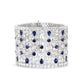 High Jewelry Sapphire color collection: Luxury "Stars-encrusted in the Galaxy" Wide Wrist Bracelet