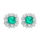 Synthetic Emerald collection: Mixed-cut "Flower Sea" detailed Earrings