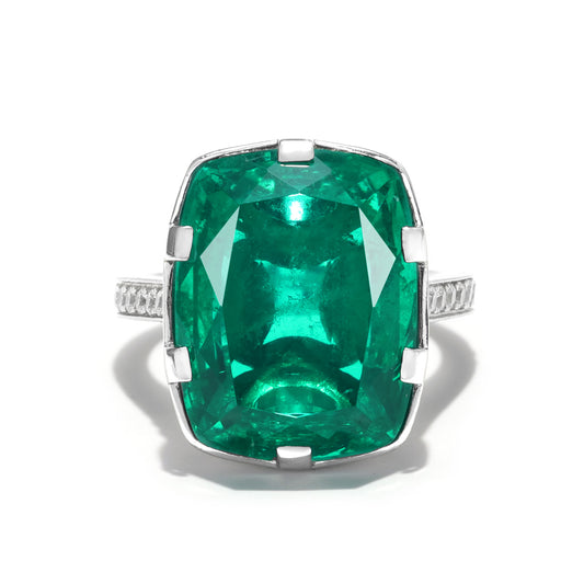Synthetic Emerald collection: Big Rock Miracle Ring (16.5 carat)