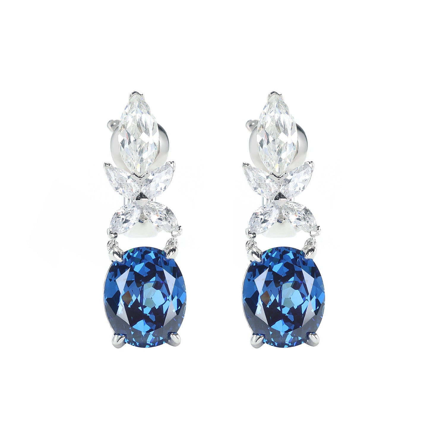 Tanzanite color Collection: " Blue Elliptical " delicate Dangle Earrings