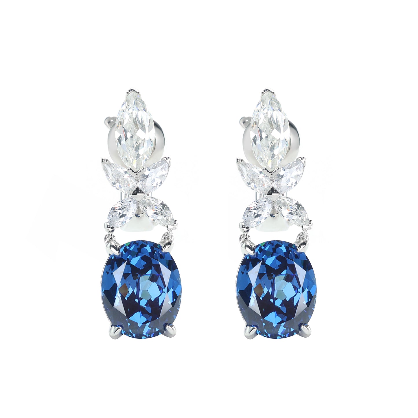 Tanzanite color Collection: " Blue Elliptical " delicate Dangle Earrings