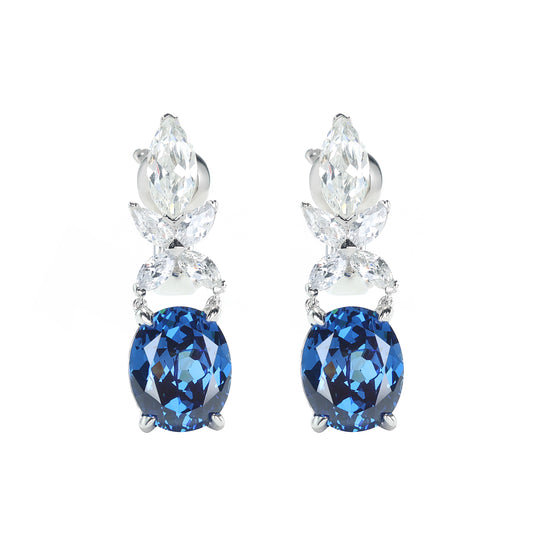 Tanzanite color Collection: " Blue Elliptical " delicate Dangle Earrings