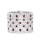 High Jewelry Ruby color collection: Luxury "Stars-encrusted in the Galaxy" Wide Wrist Bracelet