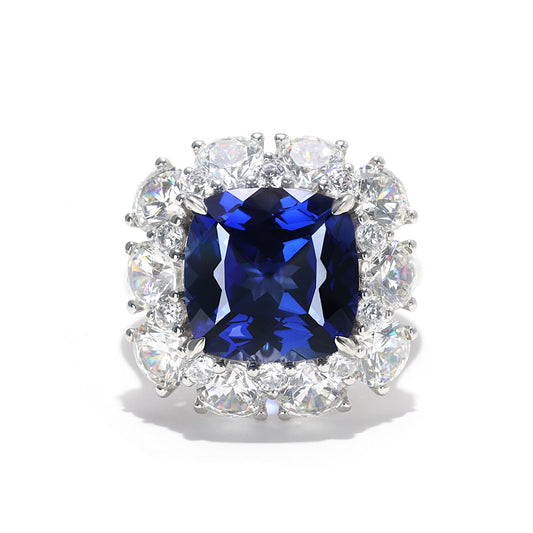Sapphire color collection: Brilliant "Deep Blue Ice Cube" Ring (Unisex)
