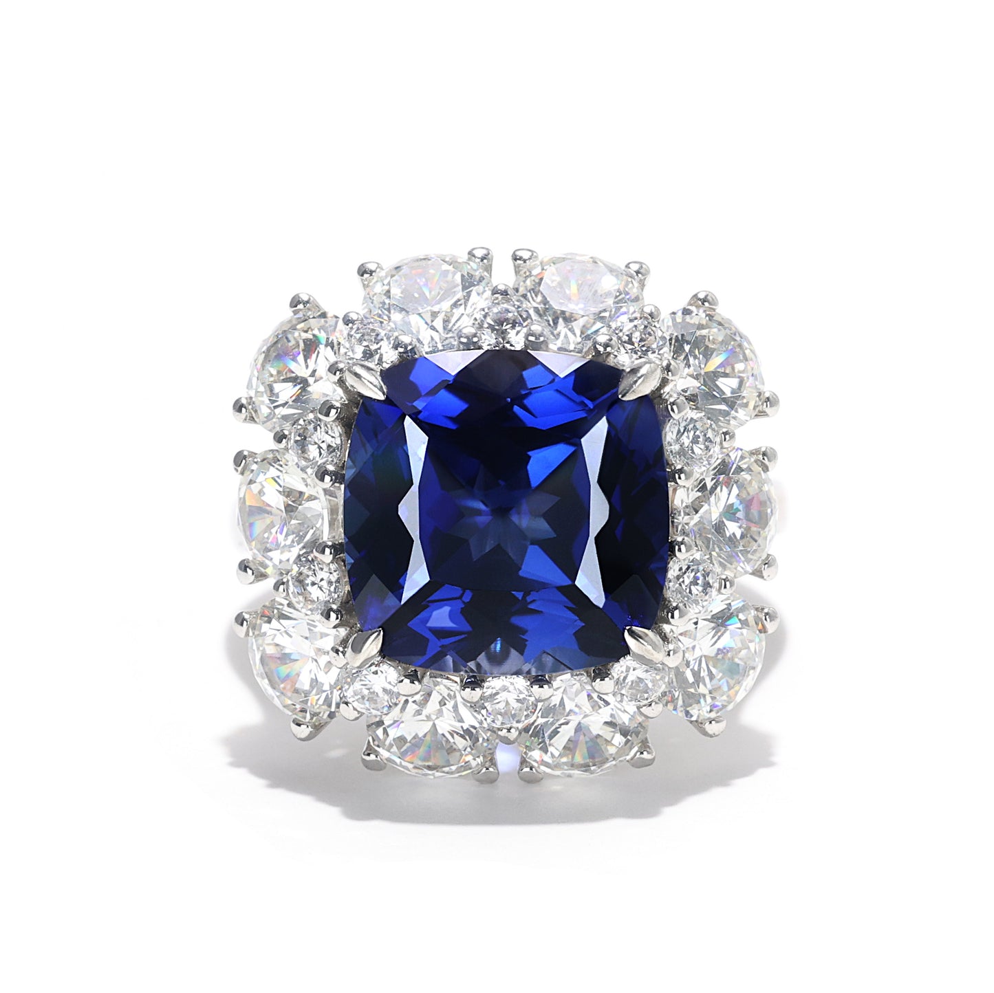 Sapphire color collection: Brilliant "Deep Blue Ice Cube" Ring (Unisex)