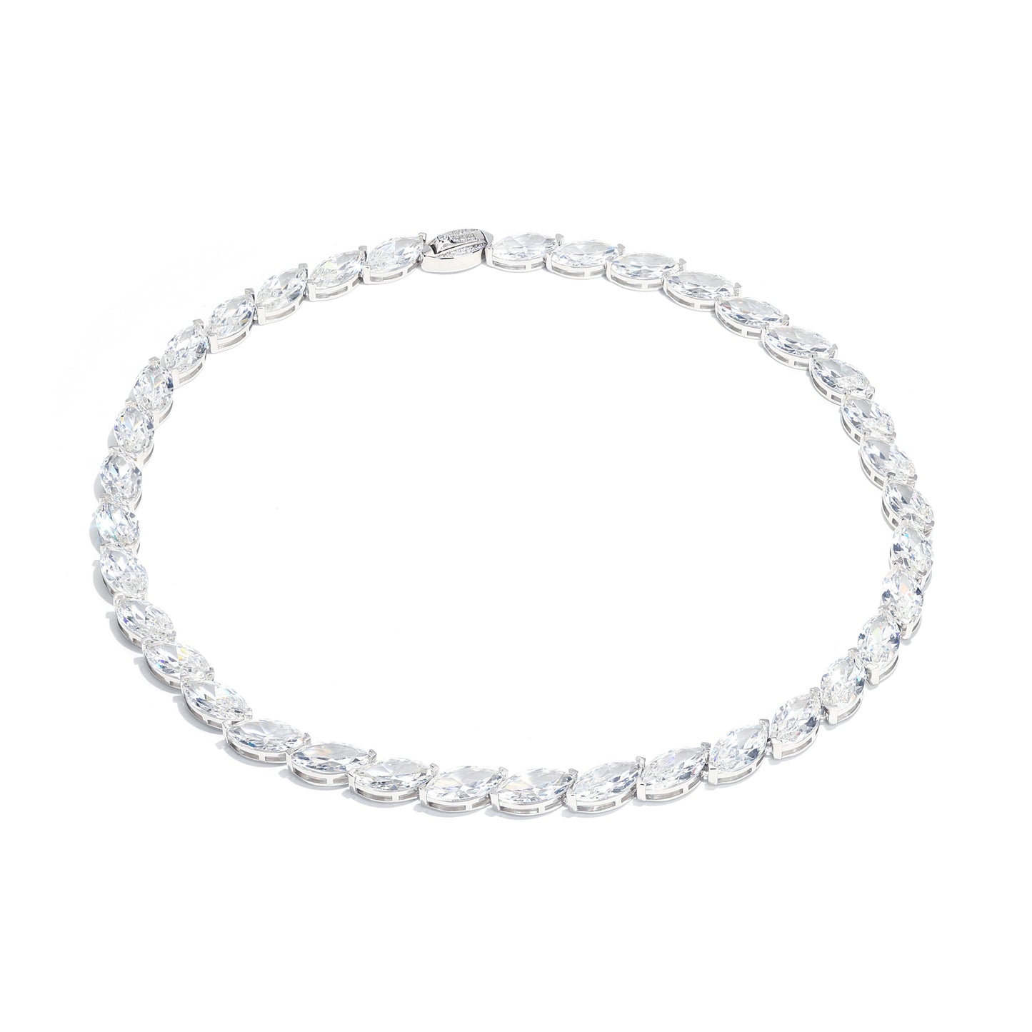 Wedding collection: Luxury G color "Icy Marquise" Tennis Necklace