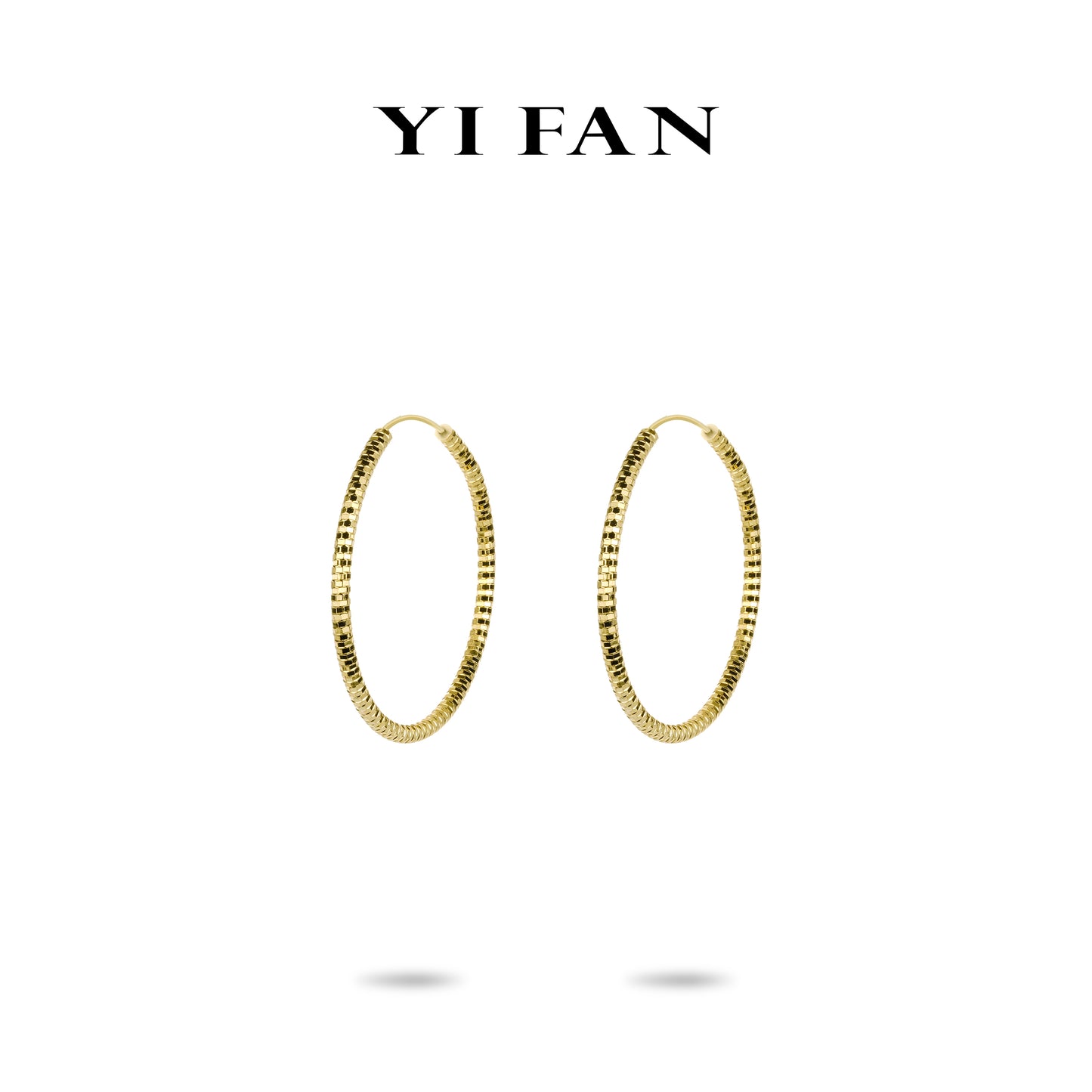 Minimalist collection: Modern "Golden Moonlight" Unique Hoop Earrings (XL size）