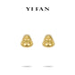 High Jewelry Collection: "Golden carved Maitreya Buddha with shining belly” detailed Ear Studs