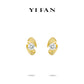 Golden time collection: Modern "Brushed Parisian Star Hourglass" detailed Earrings