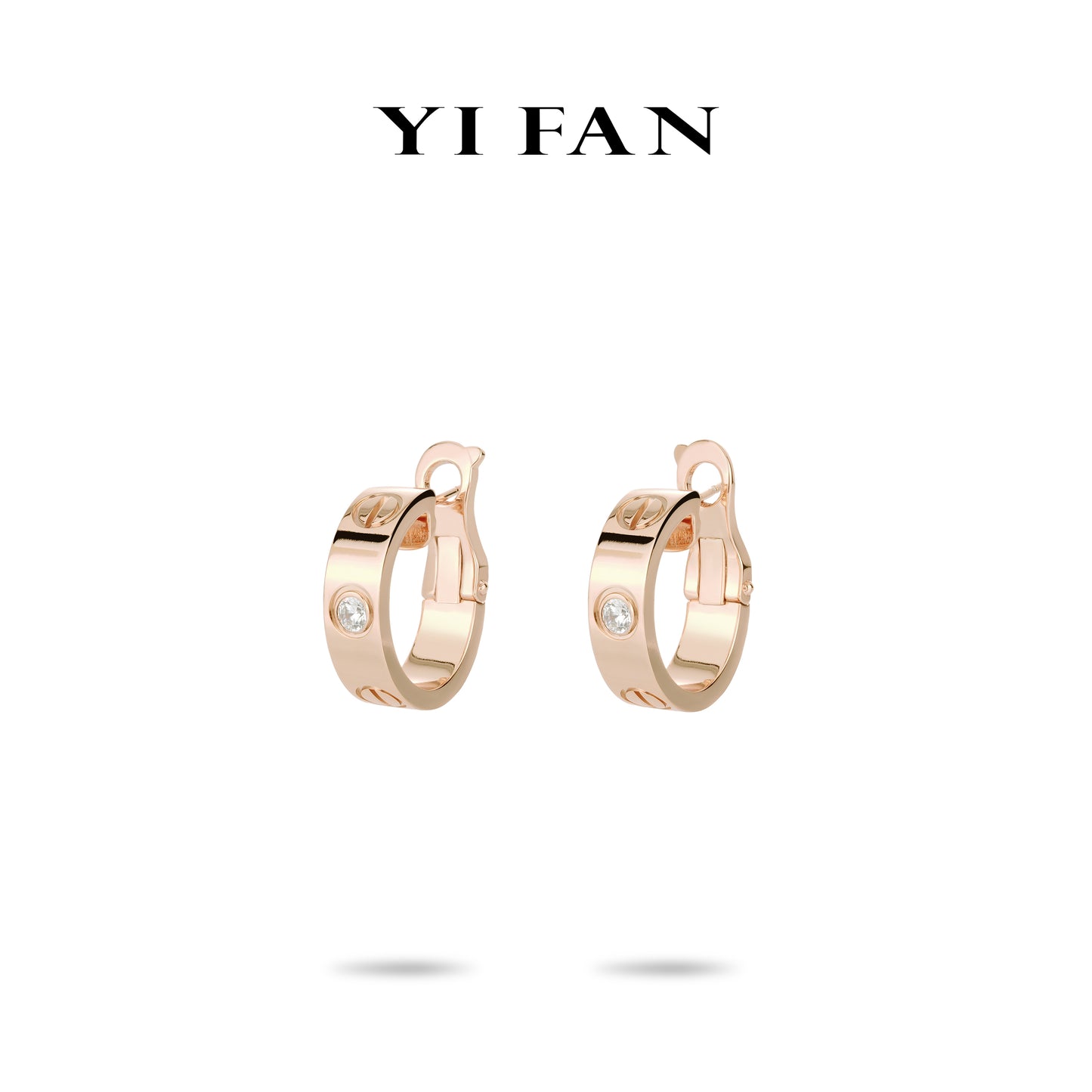 Pre-order Rose-gold Fever collection: Modern "Bright Love" CNC hoop Earrings