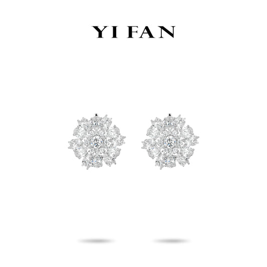 Wedding Collection: Modern "Icy Snow Symphony Sparkle" exquisite Earrings